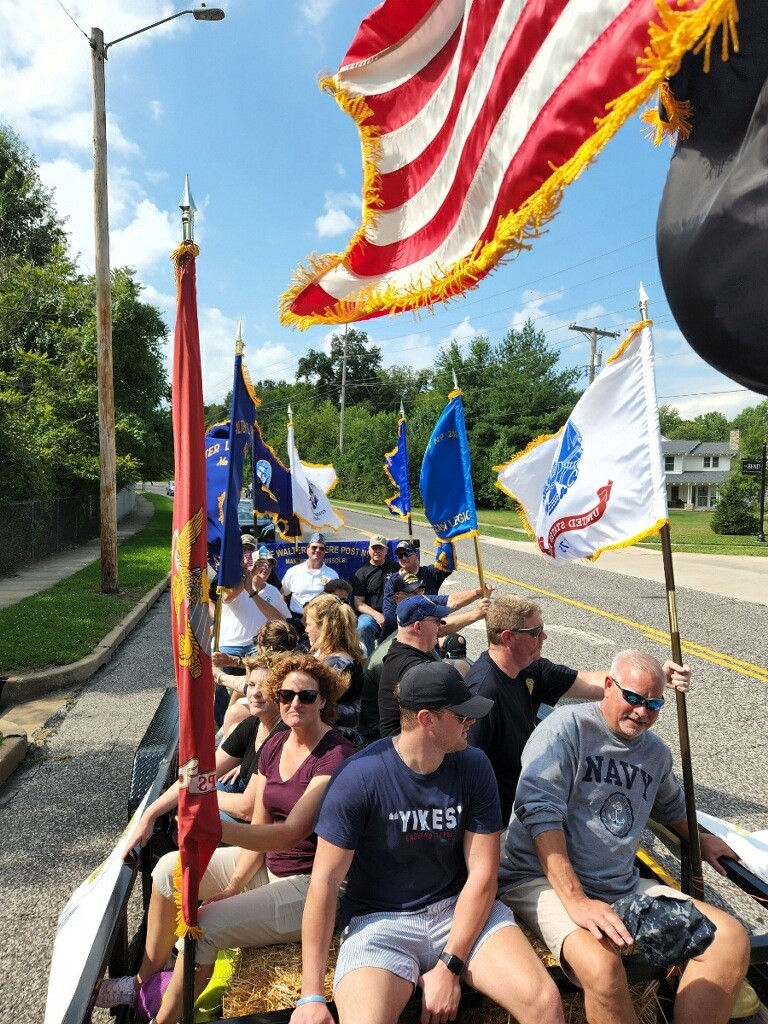 Float with Flags Flying